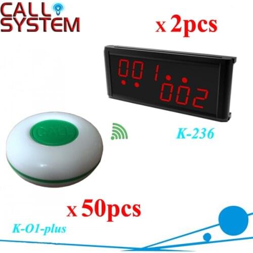 Restaurant Coffee Bar Wireless Call Calling System Waiter Service Paging System (2 receivers+50 buttons)