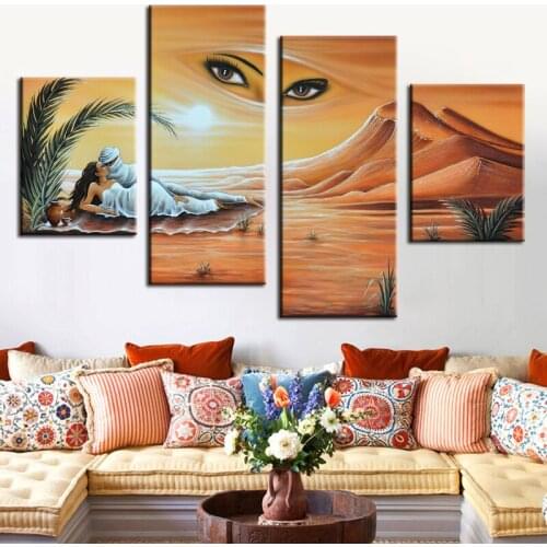 Fantasy Oil Painting on Canvas Abstract Painting Canvas Picture Figure Canvas Painting 4 Picture Combination Unframed Home Decor