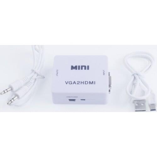 VGA to HDMI Female to Female Video Adapter Cable Converter with Audio HD 1080P