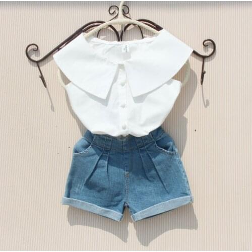 Summer Toddler Teen School Big Girls Blouse Solid White Cotton Girl Tops Blouses Kids Shirts Child Clothes 6 8 10 12 Year JW4688