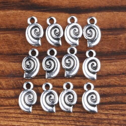 Snail spiral metal zinc alloy pendant necklace Retro alloy material pendant DIY necklace pendant jewelry accessories 7*12mm