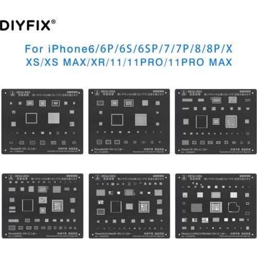 MEGA-IDEA High Precision Steel Mesh For Iphone 6 7 8 X XR XS Max 11 Pro Max CPU CHIP IC Planting Tin Net BGA Reballing Stencil