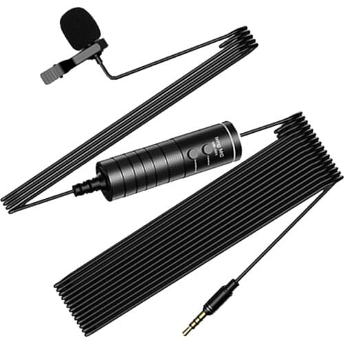 Mini Lavalier Microphone Clip-on Lapel Audio Wired Mic Clip-on Lapel Audio Studio Wired Mic for Phone Laptop Record