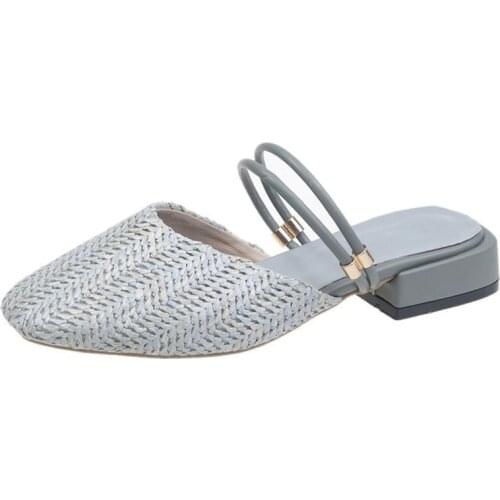 New Flat outdoor slippers Sandals foot ring straps beaded Roman sandals fashion low slope with womens shoes low heel shoes