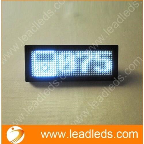 Wholesale free shipping New LED Name Badge Tag Sign Display white Programmable Message moving scrolling