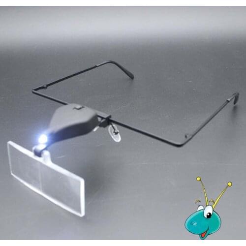 Oringal Brand New Watch Repair Glass Type Magnifier with 3 Lens,Hands Free Magnifier with LED Light Reading and Repairing For