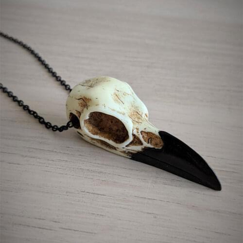Crow skull Necklace/Crow pendant/Bird skull Necklace/Crow necklace