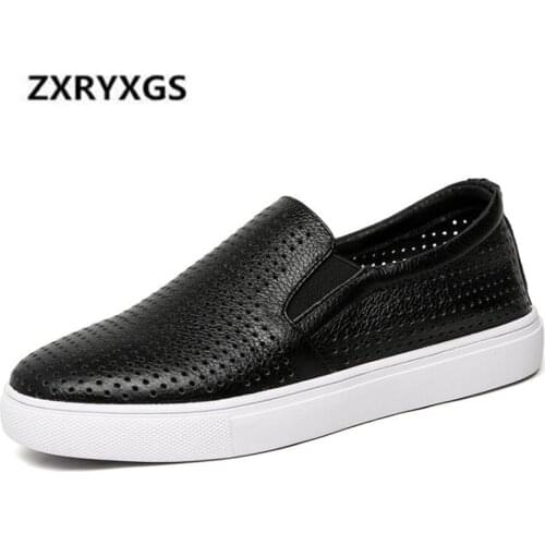 2019 Summer Newest White Hollow Cow Leather Shoes Women Sandals Breathable Comfort Women Flat Shoes Black Fashion Casual Shoes