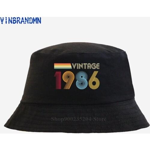 Latest popylarity 80s Retro Fishing hats Vintage 1986 Outdoor sun hats womens birthday gift Legends Born in 1986 New Bucket hats