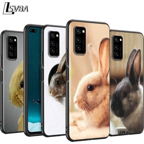 Cute Lovely Rabbit Silicone Phone Case for Huawei P30 P20 P40 Lite E Pro P Smart Z Plus 2019 P10 P9 Lite Black Cover