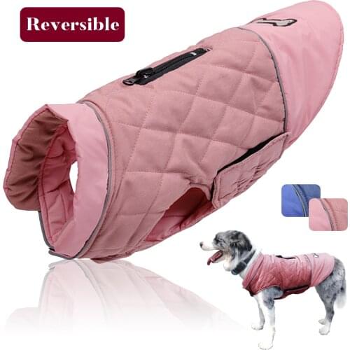 Reflective Dog Clothes Coat Winter Pet Clothing for Large Dogs French Bulldog Clothes Jacket Warm Pet Costume Dog Vest Outfit
