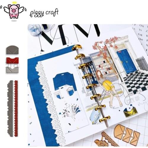 Piggy Craft metal cutting dies cut die mold Envelope flower edge Scrapbook paper craft knife mould blade punch stencils dies