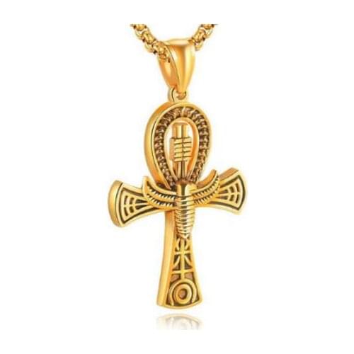 Crux Ansata Egypt Mysterious Anka Cross Pendant Necklace High Quality Metal Engraved Charm 2021 Men Vintage Necklace Jewelry