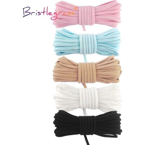 BRISTLEGRASS 50 100 Yard by Roll 1/8" 3mm Skinny Tubular Nylon Elastic Cord Tube Rope Spandex Band Face Cover Earloop DIY Sewing