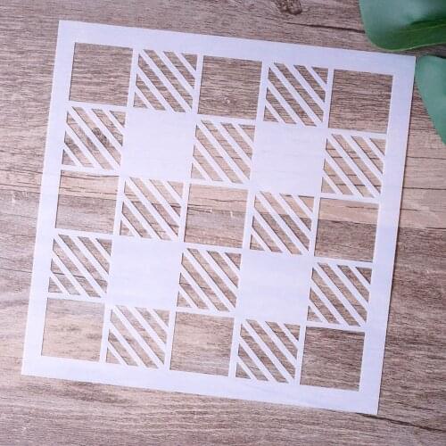 15 cm DIY Craft Layering Plaid Stencils For Walls Painting Scrapbooking Stamping Stamps Album Decorative Embossing Paper Cards