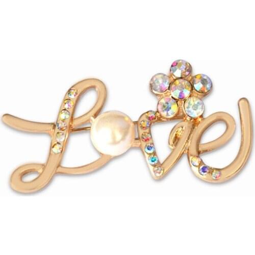 Korean Trendy Exquisite Brooch Ladies Love Heart Upscale Broches Gold Pearl Brooches accessories for women hijab pins X1630