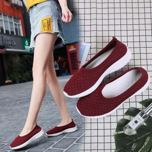 Zapatos Mujer Plus Size 35-42 Women Walking Shoes 2020 New Sapato Feminino Slip On Sock Air Mesh Female Sneakers Women Trainers