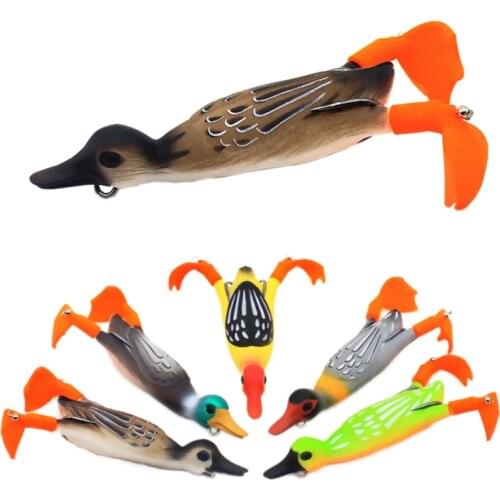 1 PCS Duck Fishing Lure Propeller Flipper 9.5cm 12g Top Water Wobbler Isca Artificial Bait Soft Swimbait Snakehead For Fishing