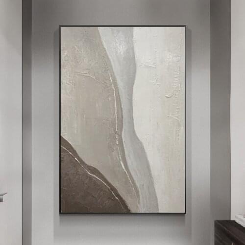 100% hand-painted brown abstract painting oil painting modern wall art living room frameless painting home hanging painting