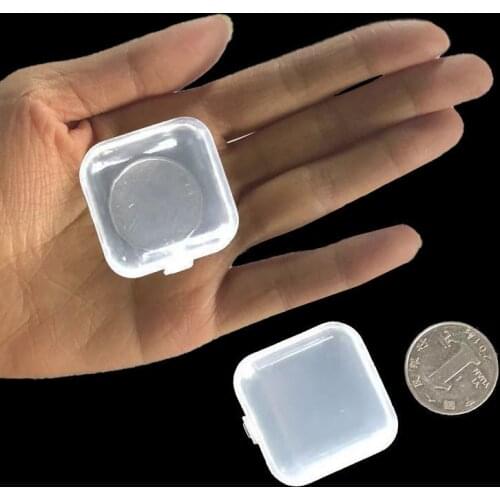 20Pcs Plastic Storage Jewelry Box Small Square Transparent torage Case Finish Container Packaging Storage Box for Earrings Rings