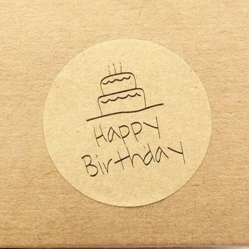 500pcs diameters 3.5cm Happy Birthday Round Shape Seal Labels Sticker Birthday Party Birthday Cake Celebrate Wrapping Stickers