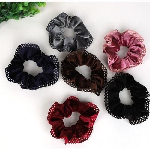 Fashion 6Pcs Hair Scrunchies Velvet Scrunchie Set Elastic Hair Bands Fashion Headband Ponytail Ties Rope Hair Accessories