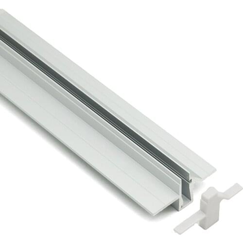 Aluminum LED profile without any cover for inserting 8mm tempered glass and for showcase or shop window lighting application