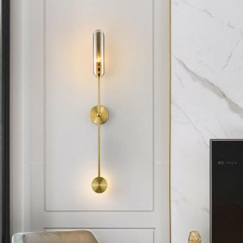 American Simple Lamp Gold Wall Lamps Hotel Model Room Living Room Background Decoration Wall Light Bedroom Bedside Lights