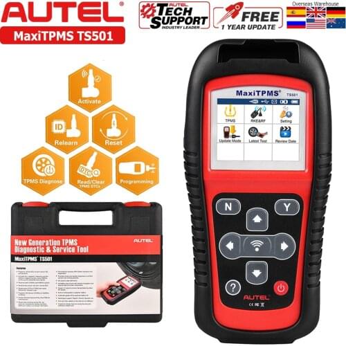 Autel MaxiTPMS TS501 TPMS Car Diagnostic Tool Activate TPMS sensors/ Read sensor data/TPMS Sensor Programming/ Check Key FOB/OBD