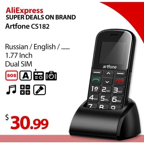 Artfone CS182 Big Button Mobile Phone, Senior Unlocked Mobile Phone with Dock and 1400mAh Battery