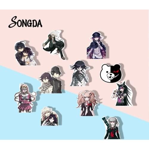 Anime Danganronpa V3 Acrylic Lapel Pin Brooch Monokuma Game Figure Cartoon Art Epoxy Resin Pins Christmas Gift for Fans Teens