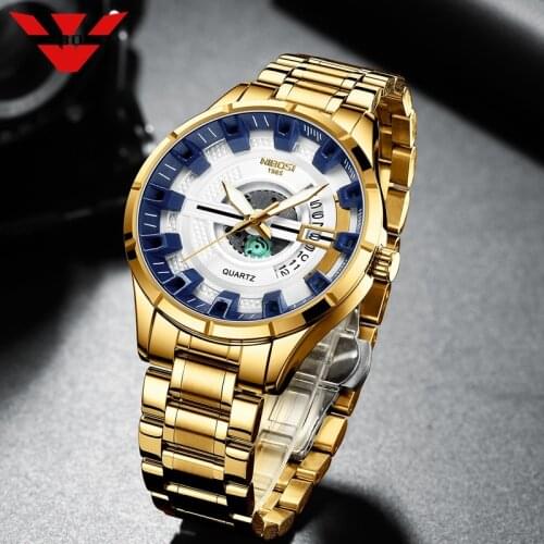 NIBOSI Watch Men Top Luxury Brand Gold Sport Waterproof Quartz Watches Mens Date Male Famous Dress Fashion Relogio Masculino