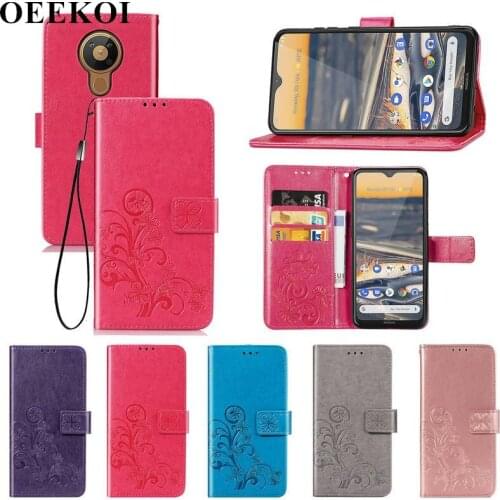 OEEKOI Four Leaf Clover PU Leather Wallet Flip Cover Case for Nokia 5.3
