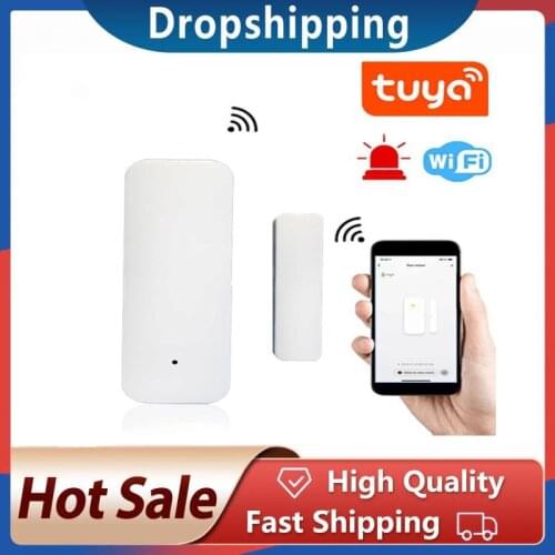 Home Security Sensor Tuya Smart Wifi Door Magnetic Alarm Detector Smart Life APP Remote Control Work With Alexa Google Home