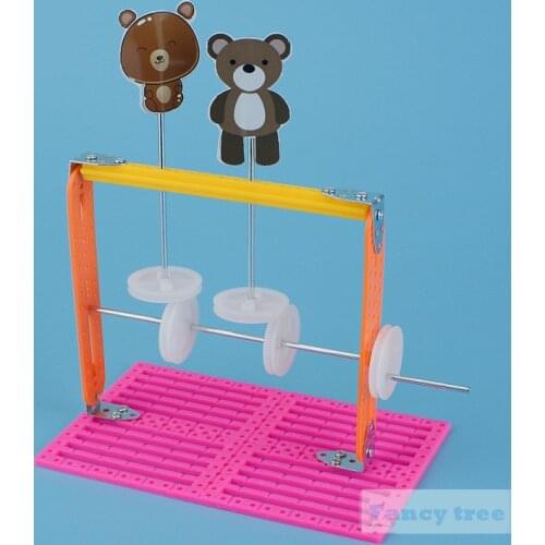 Kid Physics Fun Tecnologia Homemade bear dancing diy kit Understand eccentric movement childrens experiment equipment
