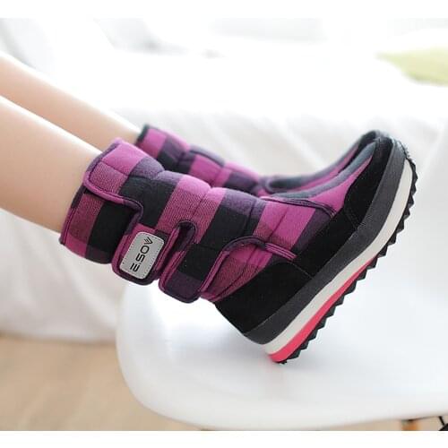 E.SOV winter non-slip short boots warm flat cotton boots snow boots snow shoes mid boots women