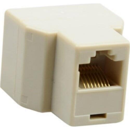 Elistooop 10Pcs 1 To 2 Way LAN Ethernet Network Cable RJ45 Female Splitter Connector Adapter