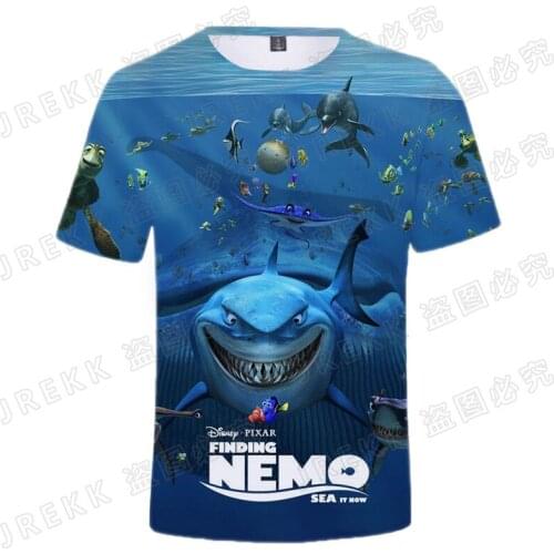 2021 Disney Anime Print Finding Nemo 3D T shirt Boy Girl Kids Summer Fashion Streetwear Men Women Children T-shirt Cool Tops Tee