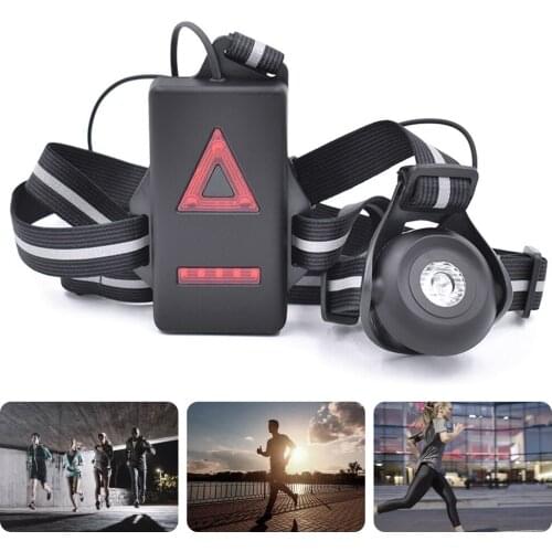 Running Light Chest Lamp USB Charging LED Waterproof Flashlight Outdoor Sport Marathon Cross-country Safety Signal Warning Light