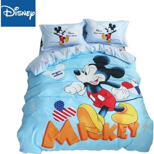 Mickey Mouse twin size bedding sets single pink disney princess quilt cover set girl kids bed home textiles bedroom decor hot