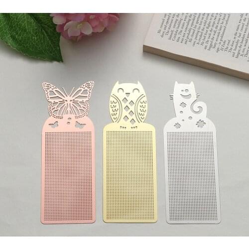 Cute Exquisite Butterfly/Owl/Leaves/Cat Metal Cross-Stitching Bookmark Kit DIY Cross Stitch Needlework Craft Embroidery Bookmark