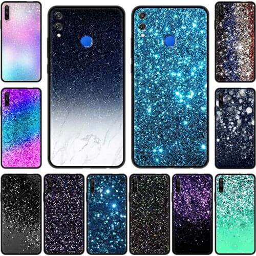 Fashion Shiny Glow Phone Case For Honor 9X Pro 8X Play 9A 9S 20 8S 10 Lite 30i X10 Soft Silicone Black Shell Back Cover