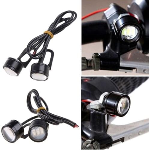 Motorcycle Rearview Mirror Eagle Eye Flash Strobe 3LED Motorcycle Signal Light DRL White/Red Night Safety Signal Lights J60F