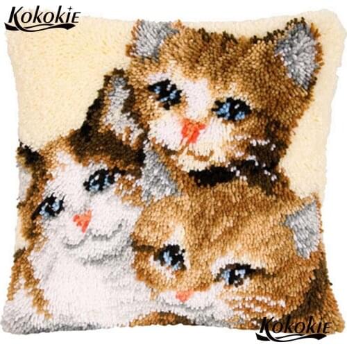 Latch hook rug kits counted cross stitch kits for embroidery embriodered mats cats cushion Patchwork Pillowcase diy needlework