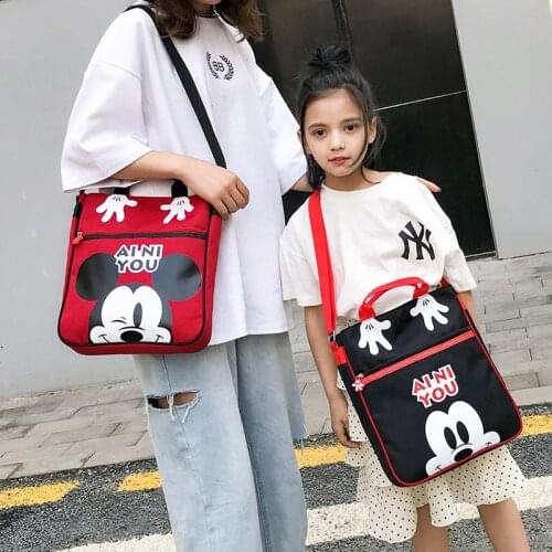 Boys And Girls Cartoon Mickey Shoulder Bag Kids Shoulder Cross-body Bag Parent-child Bag Pupils Tutoring Bag Small School Bag
