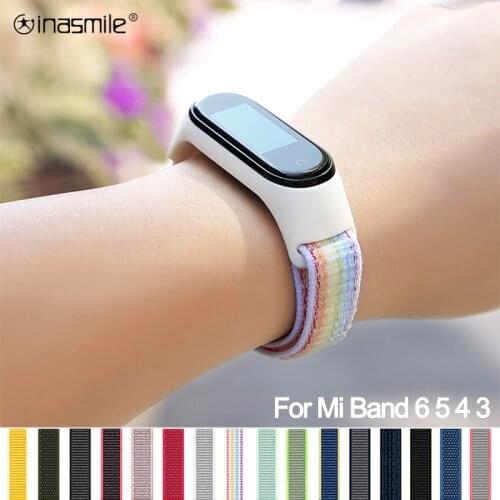 Nylon loop Bracelet for miband 5 6 smartwatch Strap Belt pulsera correa for Miband strap Wristband for xiaomi Mi band 4 3