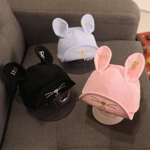 New Fashion Baby Hat autumn winter girl cap boy baseball cap corduroy cartoon Bonnet Baby fashion style warm hat wrap cap