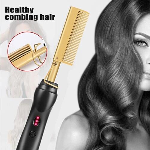 New Hair Straightener Flat Irons Straightening Brush Hot Comb Hair Straight Styler Corrugation Curling Iron Hair Curler Comb