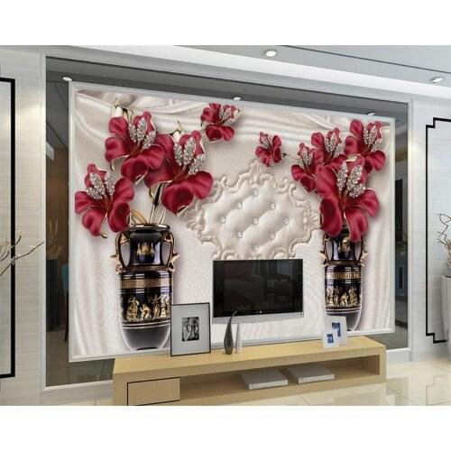 Beibehang Custom wallpaper 3D living room bedroom TV European jewelry flower TV background walls mural wallpaper for walls 3 d