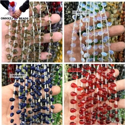 OMH Wholesale JD222 6*9mm Natural Jewelry DIY Making Bracelet Necklace Natural AAA Smoky Quartz Loose Spacer Waterdrop Beads